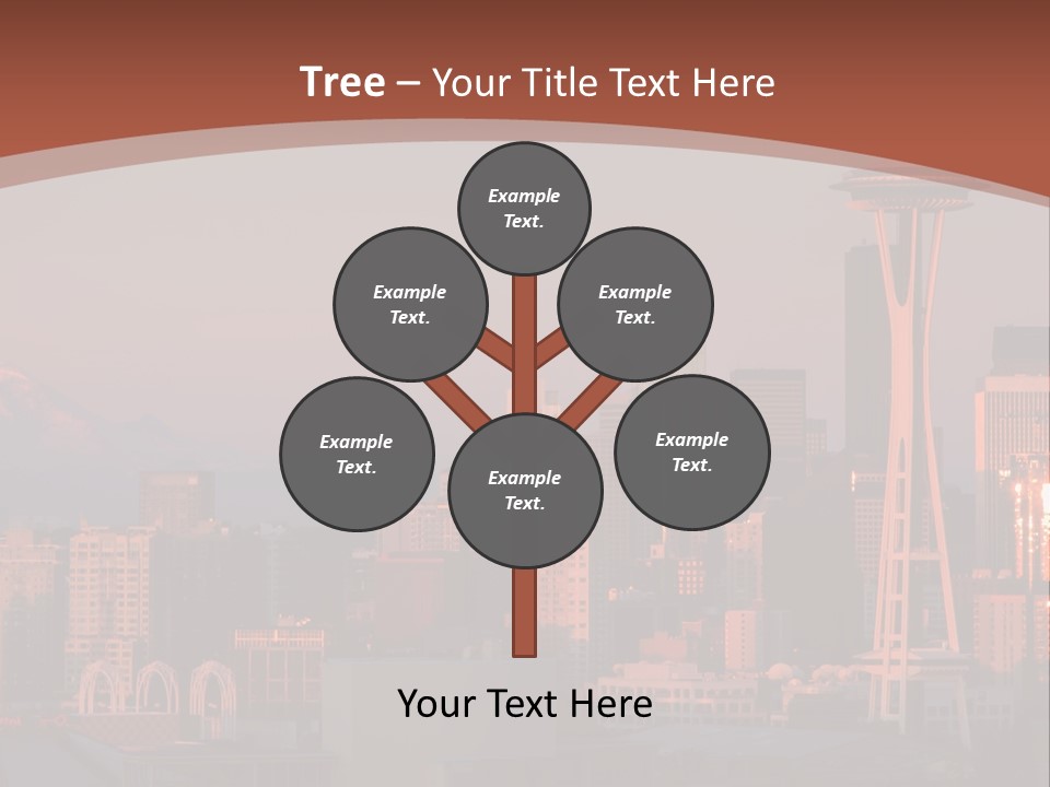 A Picture Of A City With A Mountain In The Background PowerPoint Template