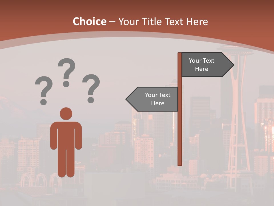 A Picture Of A City With A Mountain In The Background PowerPoint Template