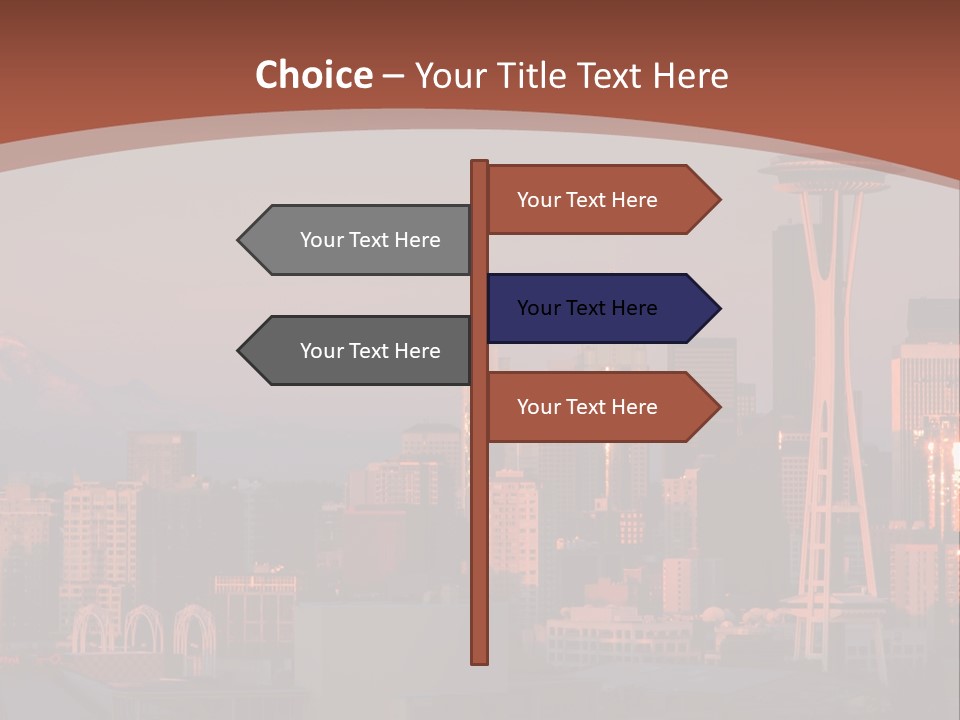 A Picture Of A City With A Mountain In The Background PowerPoint Template