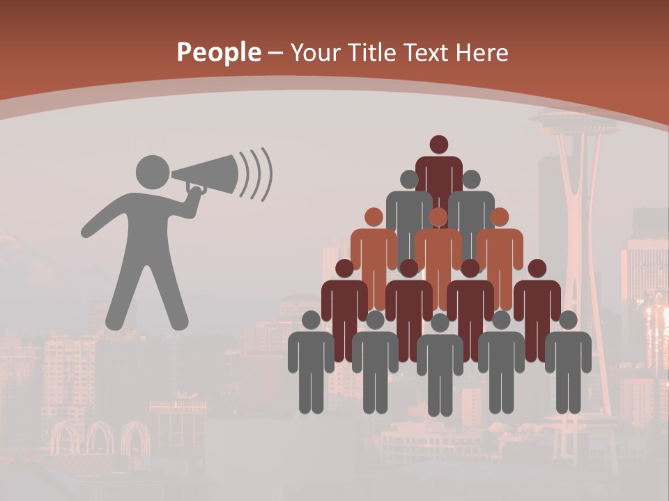 A Picture Of A City With A Mountain In The Background PowerPoint Template