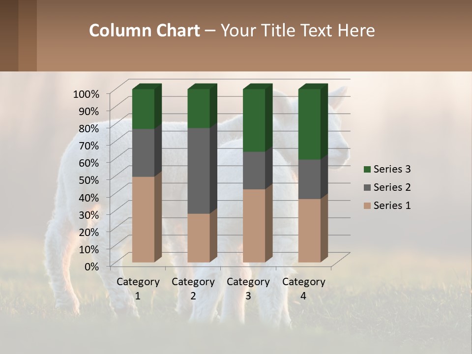 Two Lambs Are Standing In A Field Of Grass PowerPoint Template