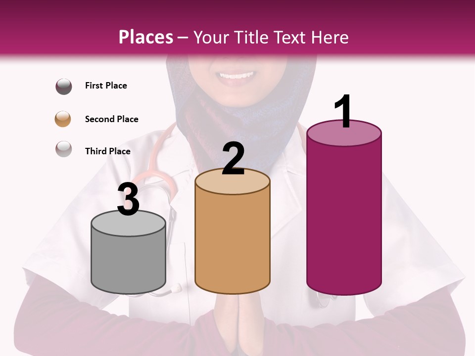 A Woman In A Doctor's Coat With A Stethoscope On Her PowerPoint Template