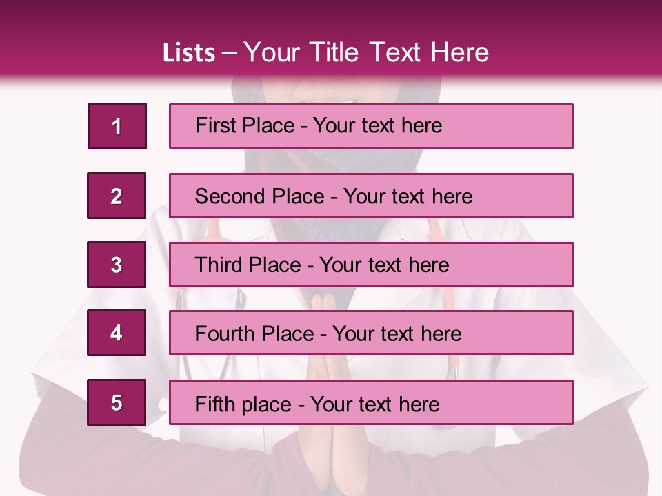 A Woman In A Doctor's Coat With A Stethoscope On Her PowerPoint Template