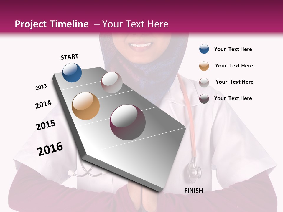 A Woman In A Doctor's Coat With A Stethoscope On Her PowerPoint Template