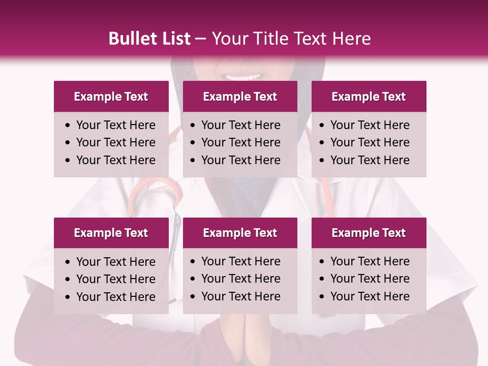 A Woman In A Doctor's Coat With A Stethoscope On Her PowerPoint Template