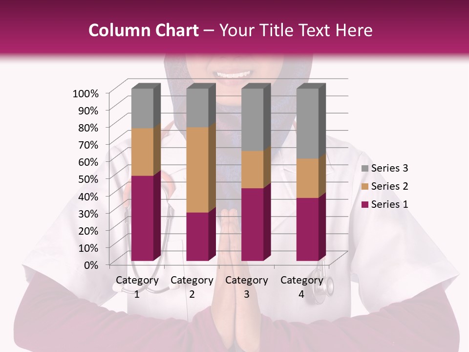 A Woman In A Doctor's Coat With A Stethoscope On Her PowerPoint Template