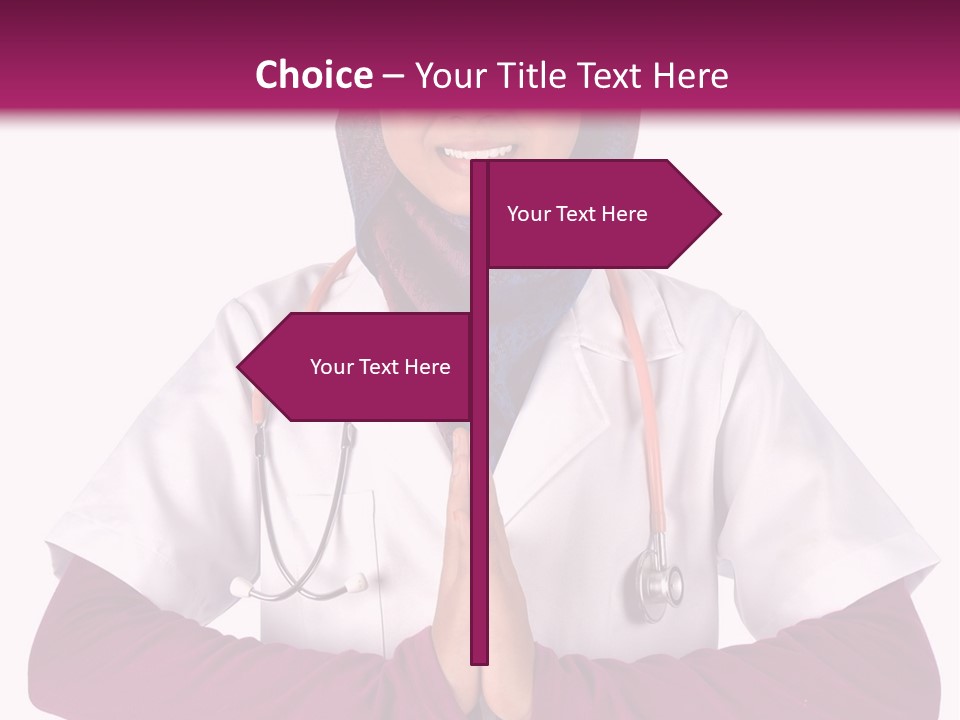 A Woman In A Doctor's Coat With A Stethoscope On Her PowerPoint Template