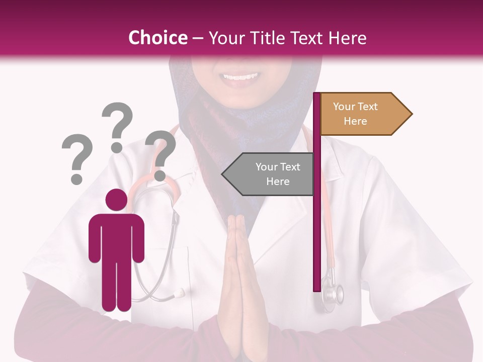 A Woman In A Doctor's Coat With A Stethoscope On Her PowerPoint Template