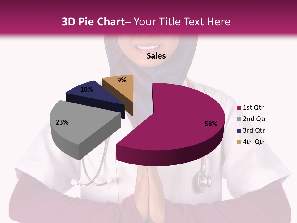 A Woman In A Doctor's Coat With A Stethoscope On Her PowerPoint Template