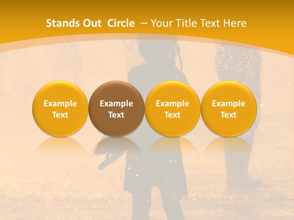 A Girl Standing In The Rain With Her Hands In Her Pockets PowerPoint Template