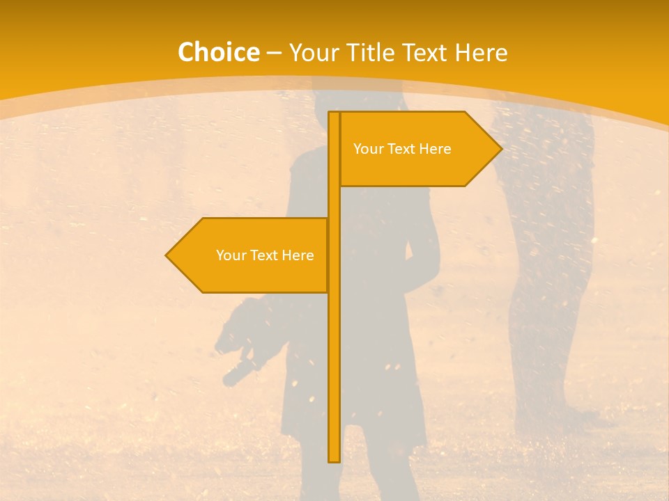 A Girl Standing In The Rain With Her Hands In Her Pockets PowerPoint Template