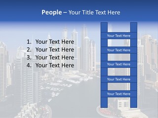 A City Skyline With Boats In The Water PowerPoint Template