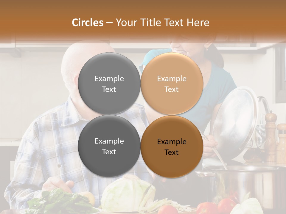 A Man And A Woman Cooking Together In The Kitchen PowerPoint Template