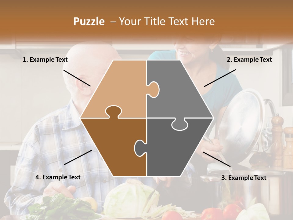 A Man And A Woman Cooking Together In The Kitchen PowerPoint Template