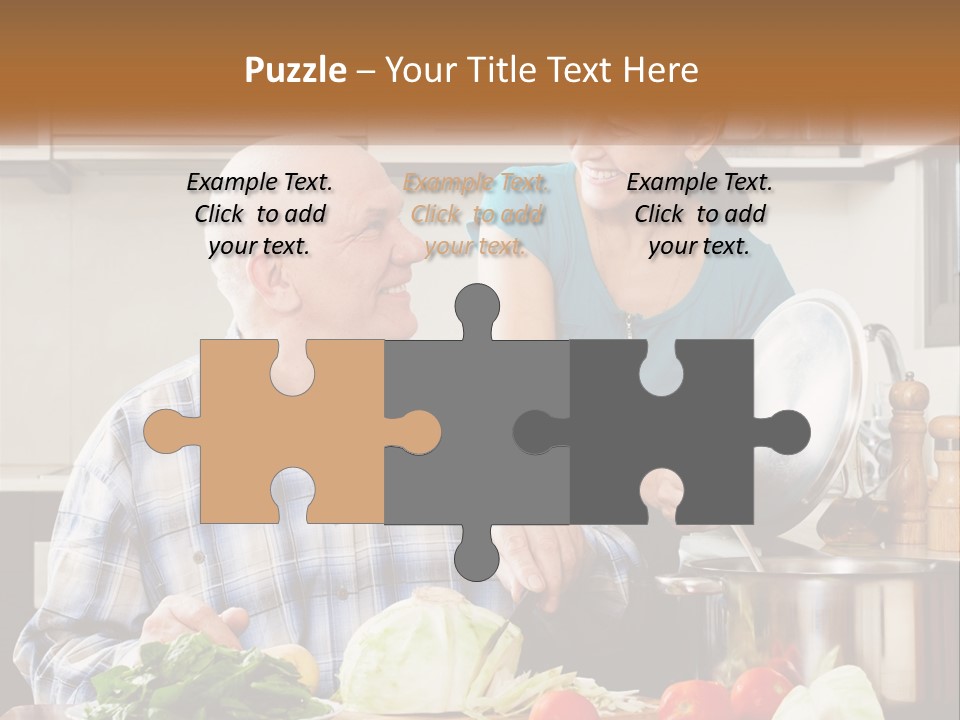 A Man And A Woman Cooking Together In The Kitchen PowerPoint Template