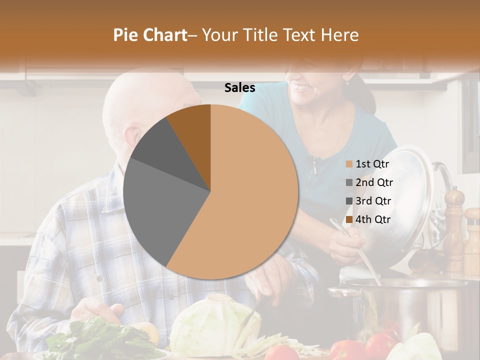 A Man And A Woman Cooking Together In The Kitchen PowerPoint Template