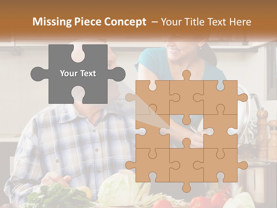 A Man And A Woman Cooking Together In The Kitchen PowerPoint Template