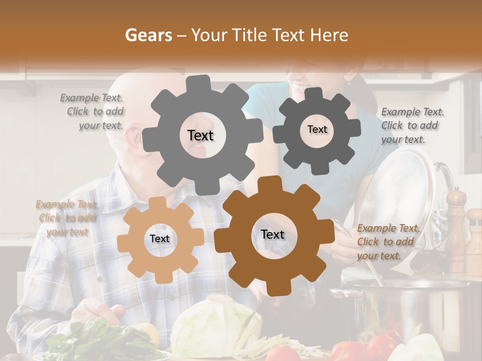 A Man And A Woman Cooking Together In The Kitchen PowerPoint Template