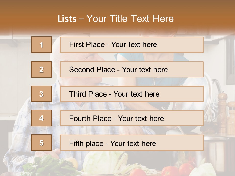 A Man And A Woman Cooking Together In The Kitchen PowerPoint Template