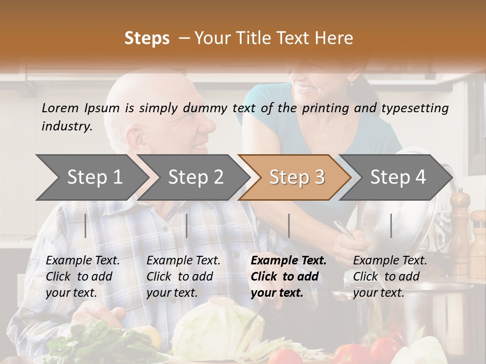A Man And A Woman Cooking Together In The Kitchen PowerPoint Template