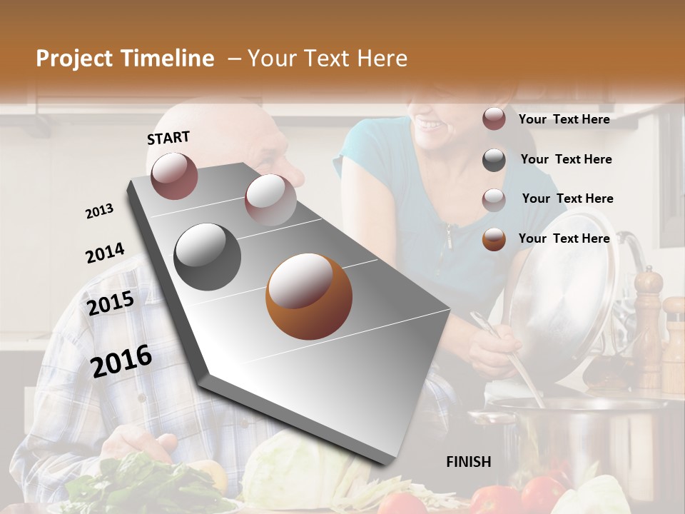 A Man And A Woman Cooking Together In The Kitchen PowerPoint Template