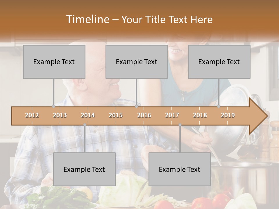 A Man And A Woman Cooking Together In The Kitchen PowerPoint Template