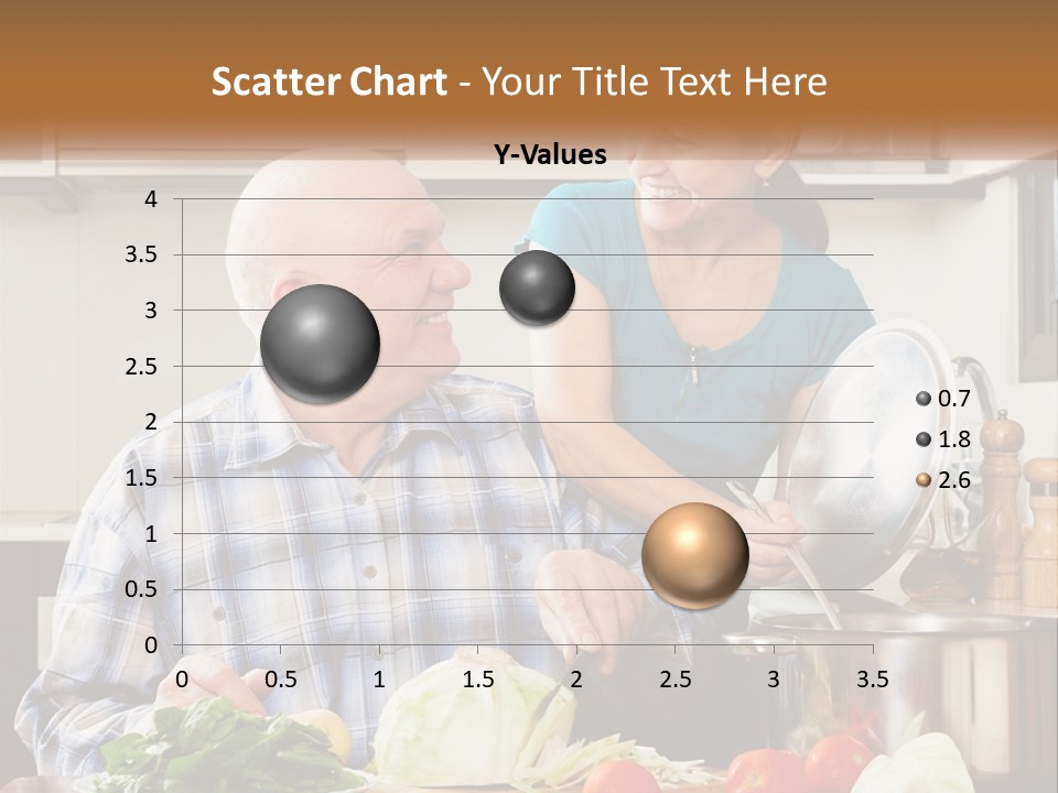 A Man And A Woman Cooking Together In The Kitchen PowerPoint Template