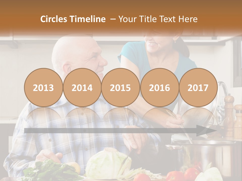 A Man And A Woman Cooking Together In The Kitchen PowerPoint Template