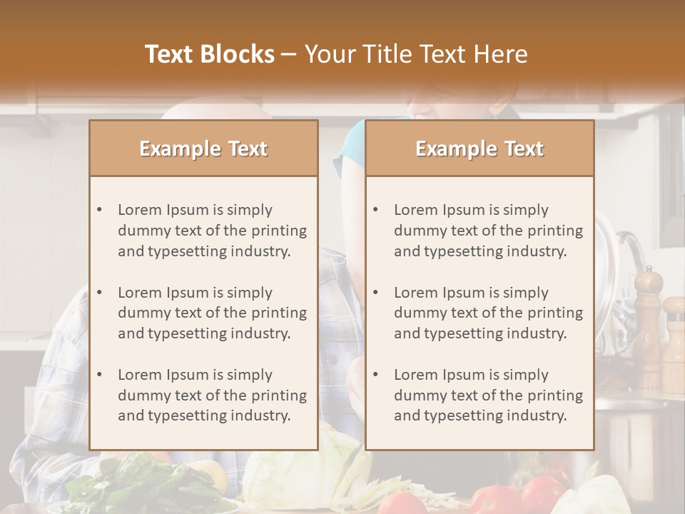 A Man And A Woman Cooking Together In The Kitchen PowerPoint Template