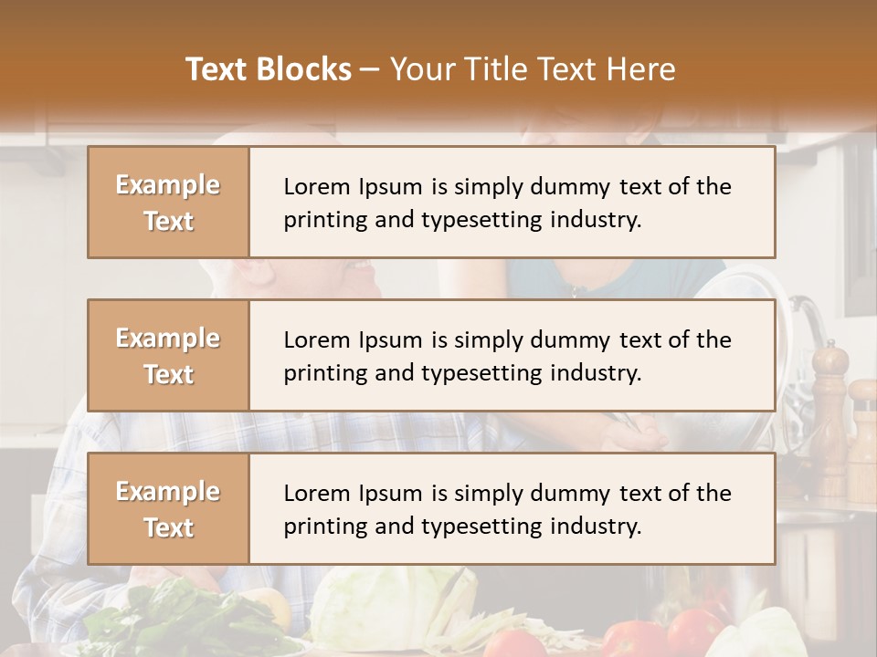 A Man And A Woman Cooking Together In The Kitchen PowerPoint Template