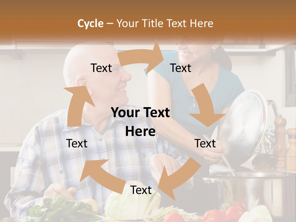 A Man And A Woman Cooking Together In The Kitchen PowerPoint Template