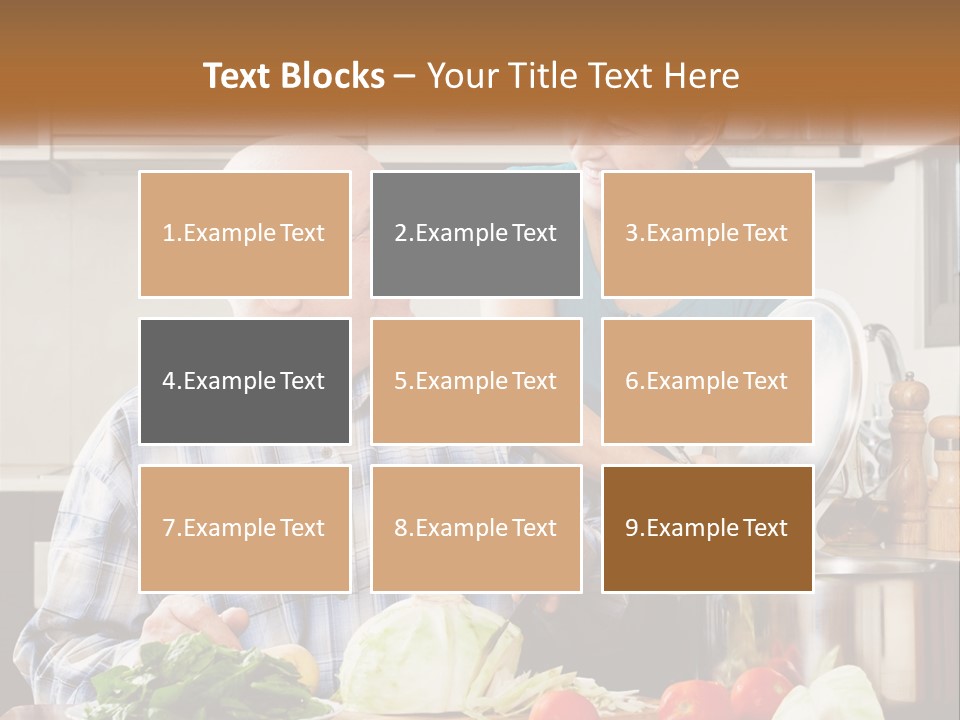 A Man And A Woman Cooking Together In The Kitchen PowerPoint Template