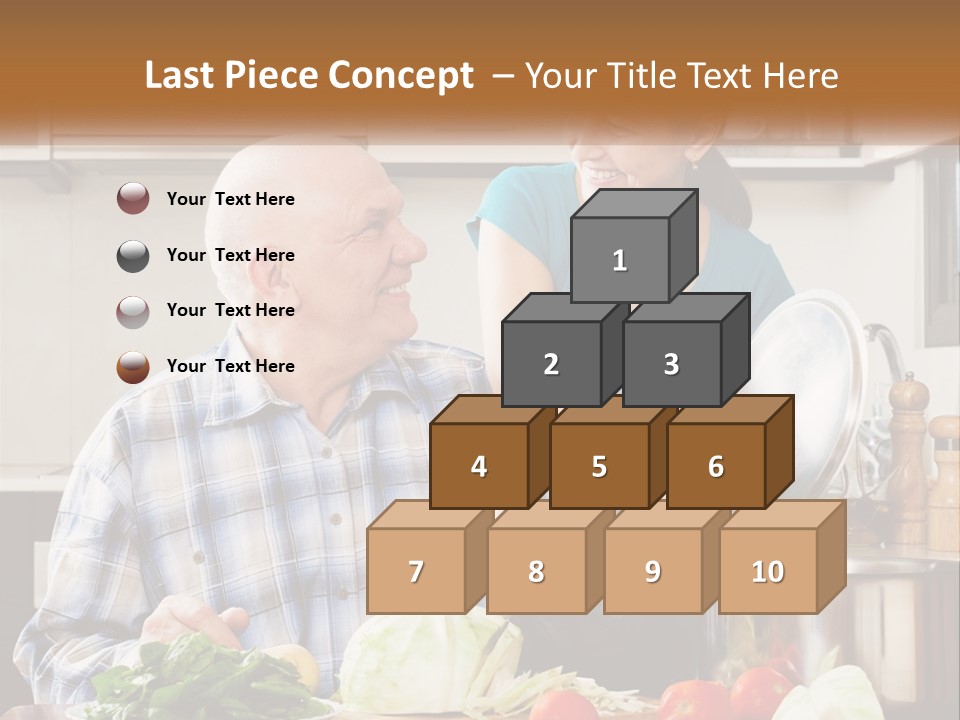 A Man And A Woman Cooking Together In The Kitchen PowerPoint Template