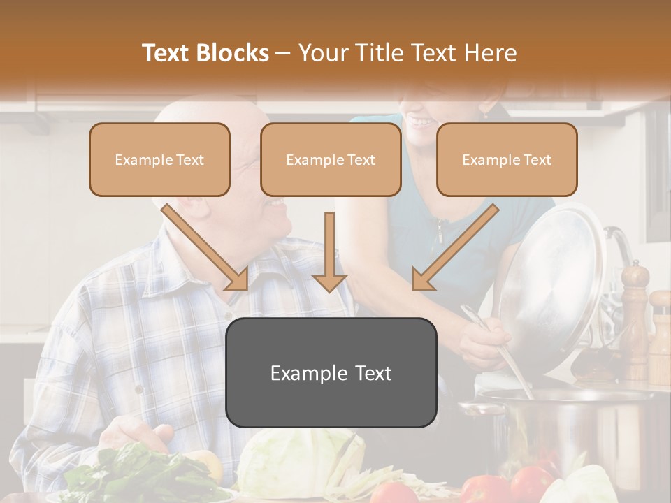 A Man And A Woman Cooking Together In The Kitchen PowerPoint Template