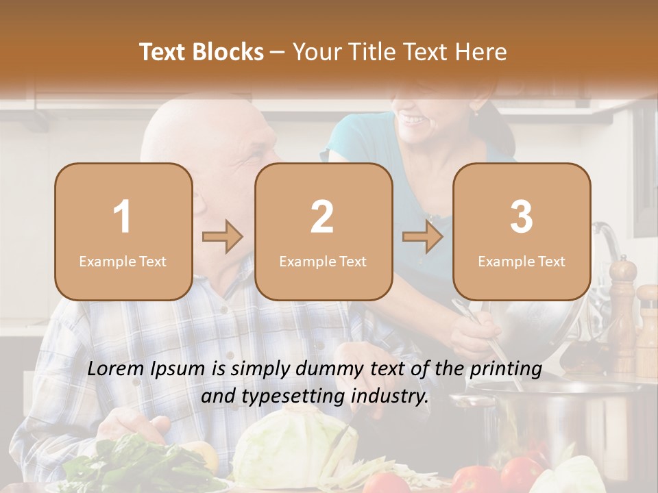 A Man And A Woman Cooking Together In The Kitchen PowerPoint Template