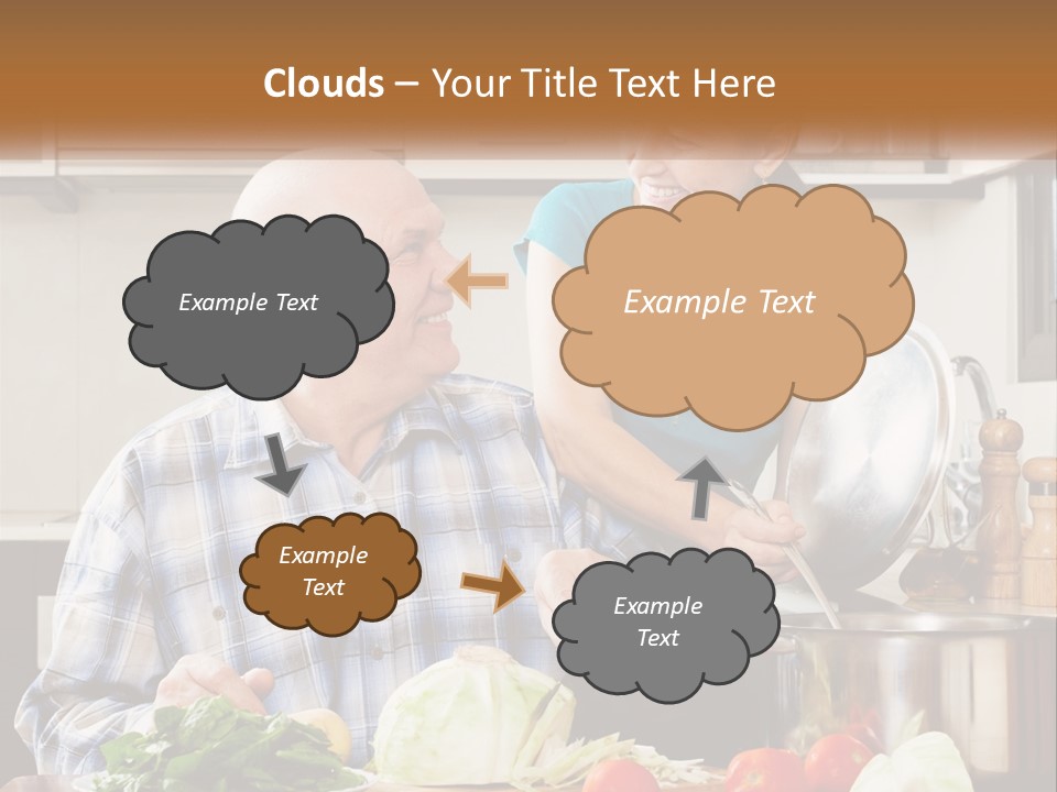A Man And A Woman Cooking Together In The Kitchen PowerPoint Template