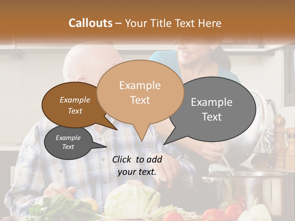 A Man And A Woman Cooking Together In The Kitchen PowerPoint Template