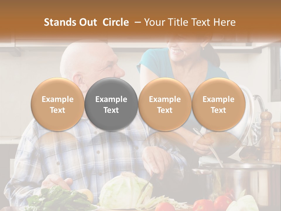 A Man And A Woman Cooking Together In The Kitchen PowerPoint Template