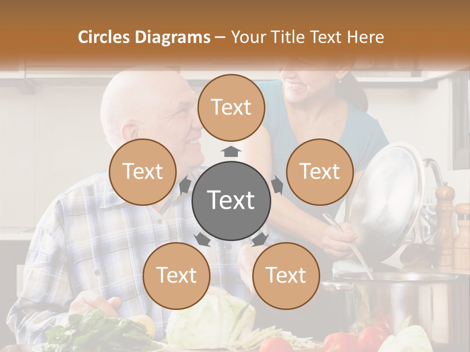 A Man And A Woman Cooking Together In The Kitchen PowerPoint Template