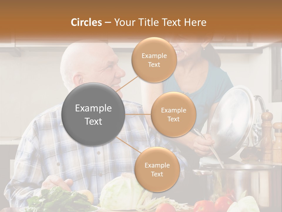 A Man And A Woman Cooking Together In The Kitchen PowerPoint Template