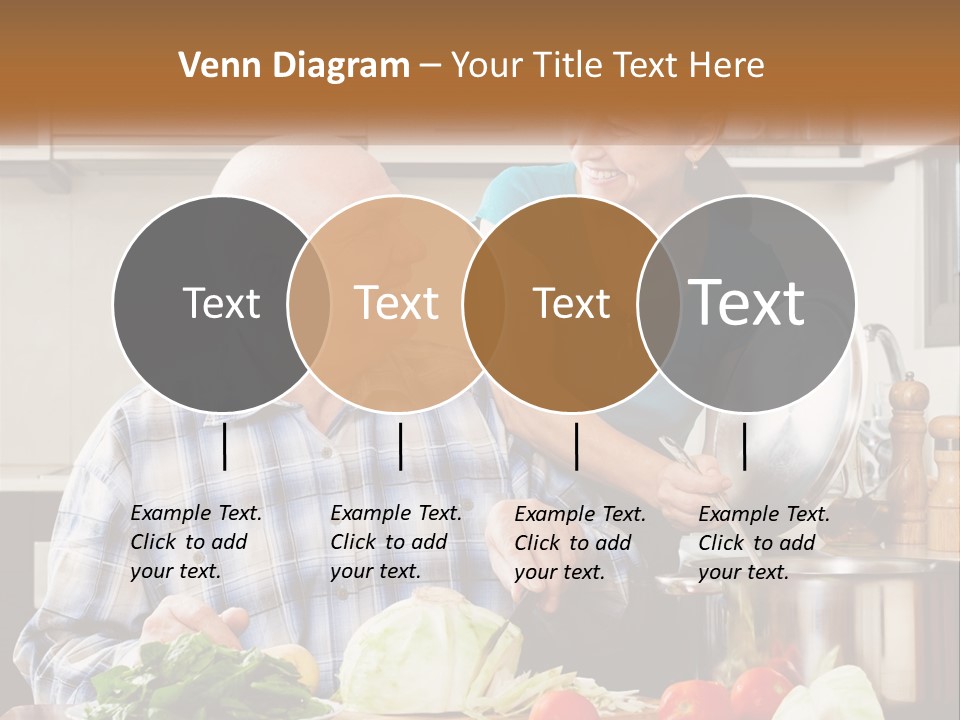 A Man And A Woman Cooking Together In The Kitchen PowerPoint Template