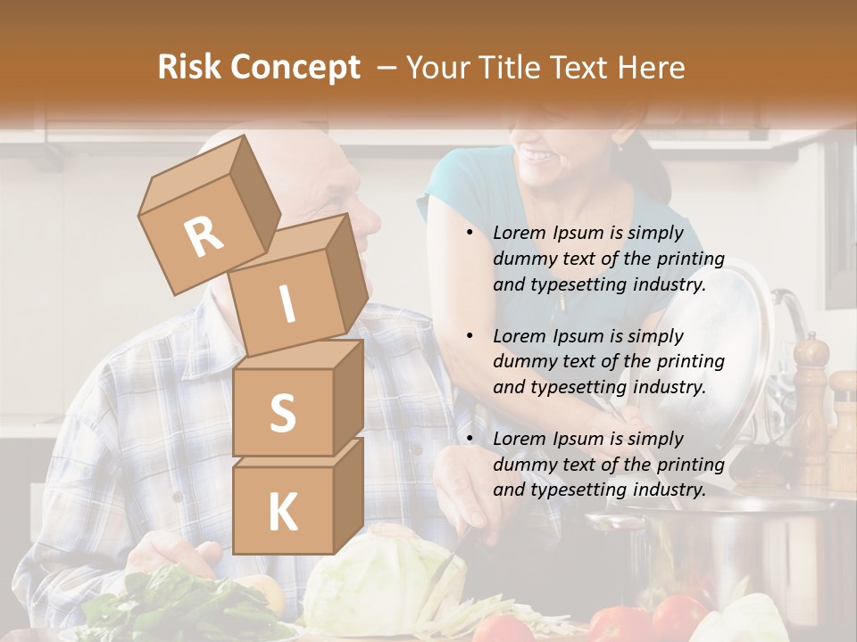 A Man And A Woman Cooking Together In The Kitchen PowerPoint Template