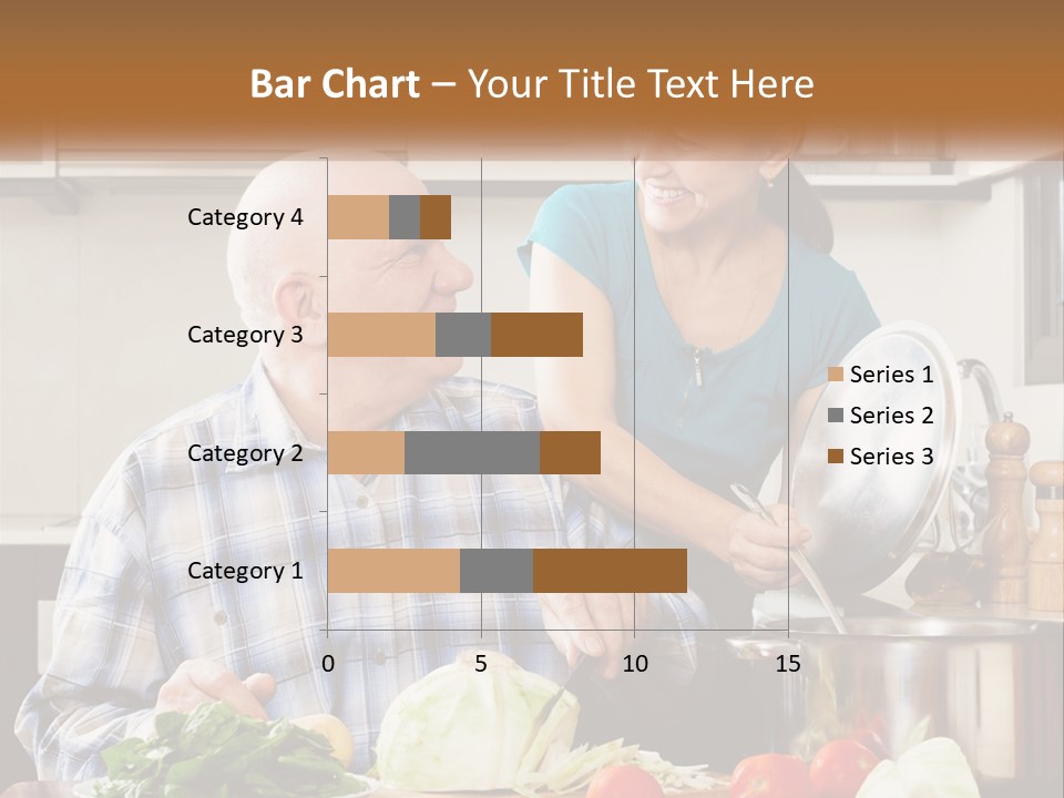 A Man And A Woman Cooking Together In The Kitchen PowerPoint Template
