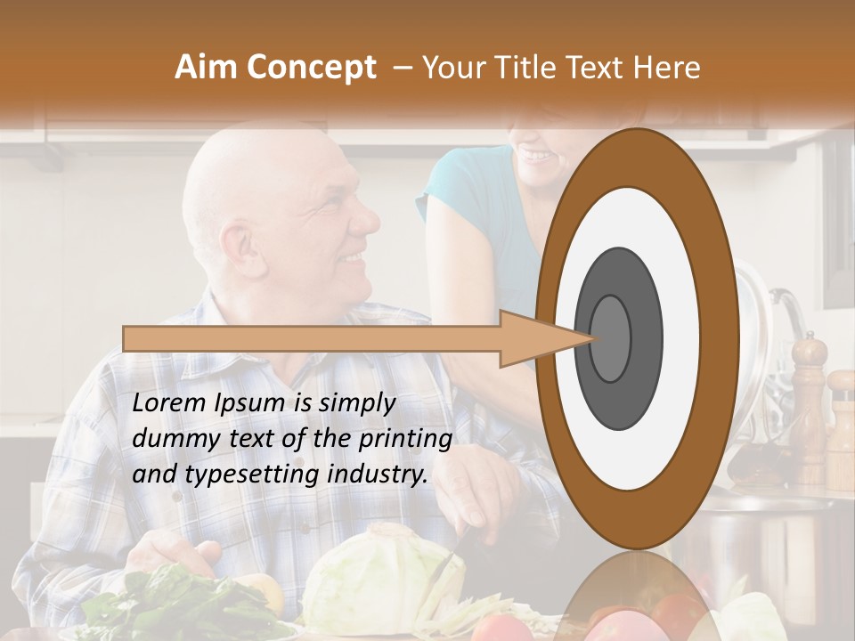 A Man And A Woman Cooking Together In The Kitchen PowerPoint Template