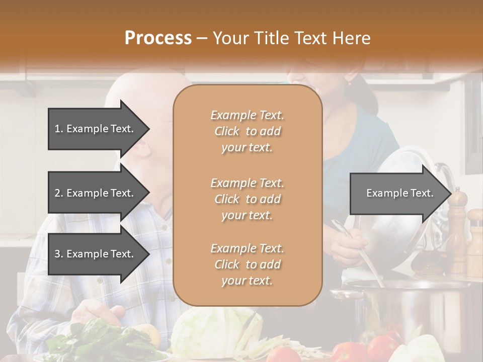 A Man And A Woman Cooking Together In The Kitchen PowerPoint Template