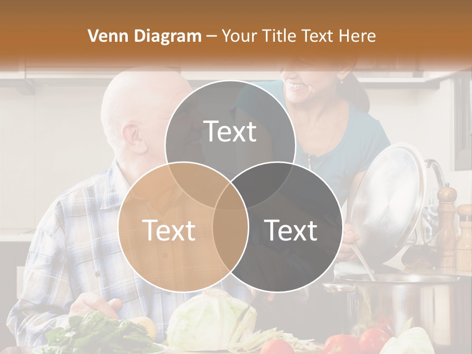 A Man And A Woman Cooking Together In The Kitchen PowerPoint Template