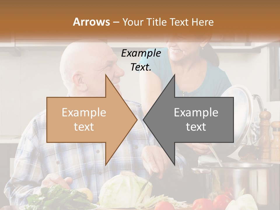 A Man And A Woman Cooking Together In The Kitchen PowerPoint Template