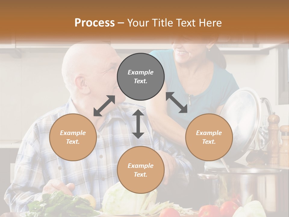 A Man And A Woman Cooking Together In The Kitchen PowerPoint Template