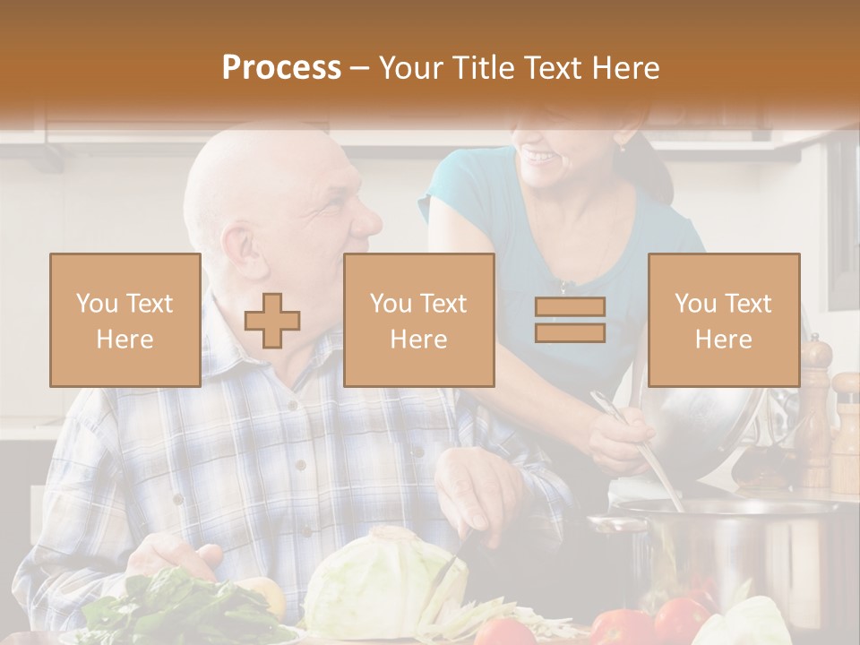 A Man And A Woman Cooking Together In The Kitchen PowerPoint Template