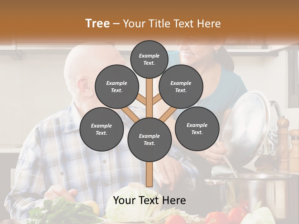 A Man And A Woman Cooking Together In The Kitchen PowerPoint Template